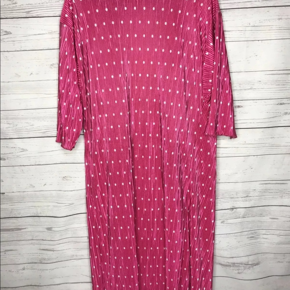 Lula roe Shirley Dress Kimono jacket duster Women M Pink Polka Dot Barbie core - Picture 3 of 5